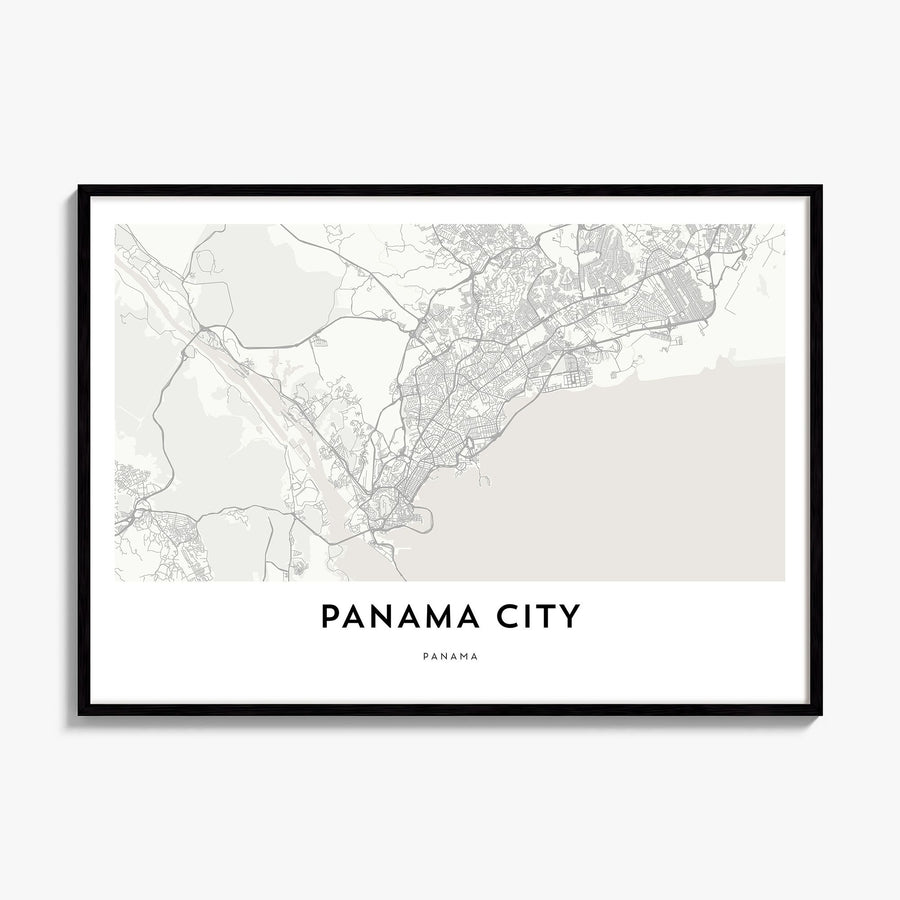Panama City, Panama Map Poster, framed poster mockup