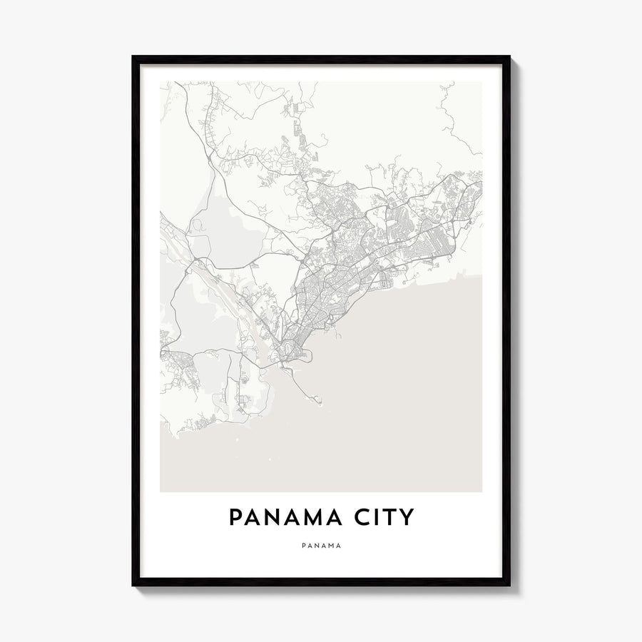 Panama City, Panama Map Poster, framed poster mockup