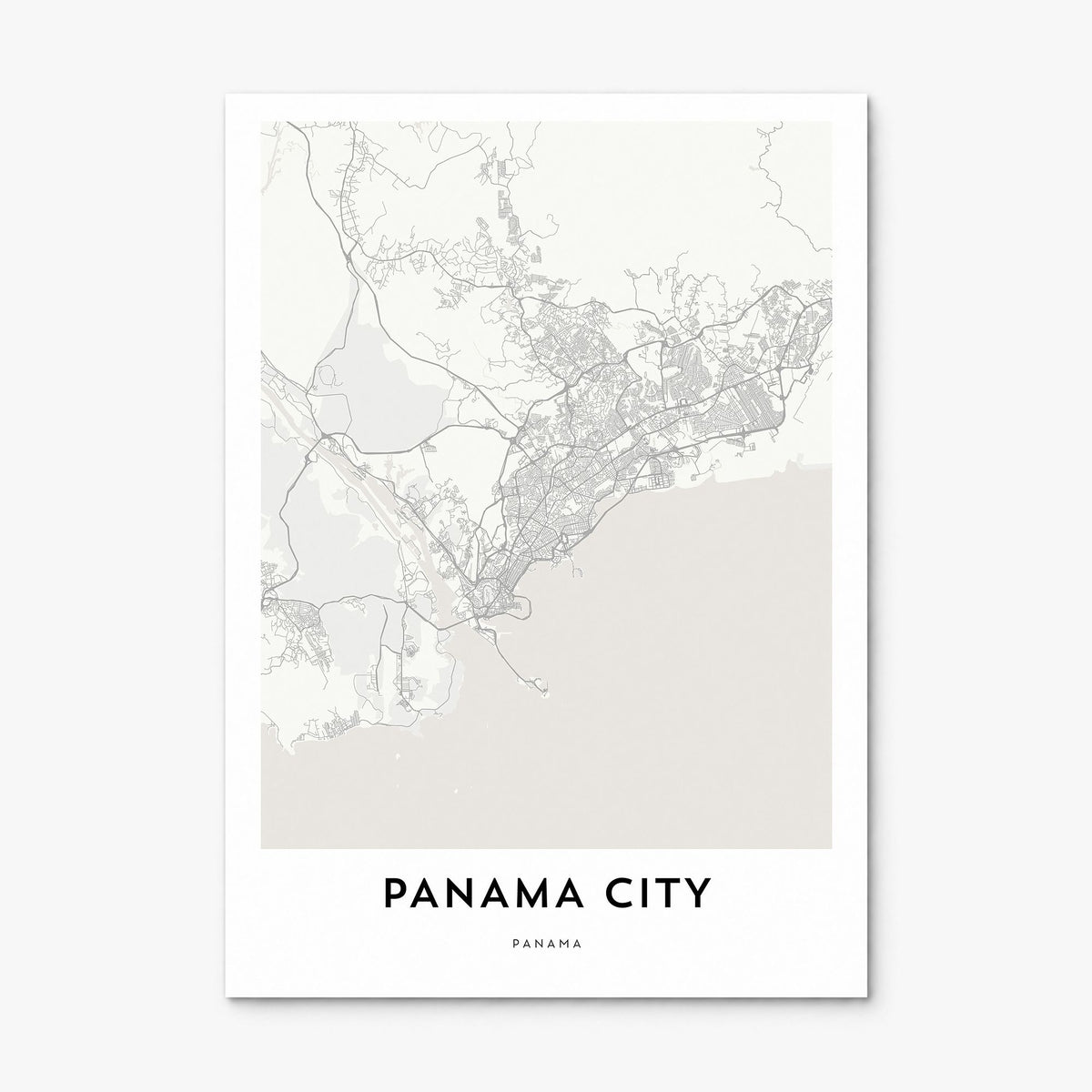 Panama City, Panama Map Poster, print only (unframed)