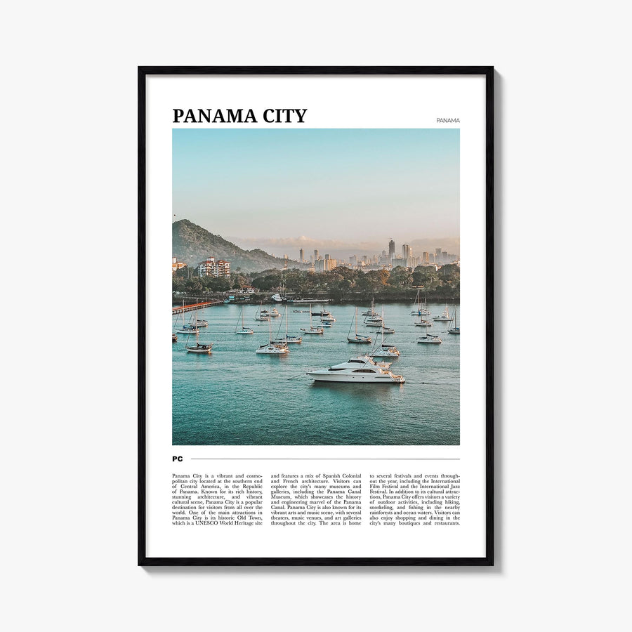 Panama City, Panama no. 1 colorful travel poster of Panama – vertical wall art, unframed print shown in interior mockup