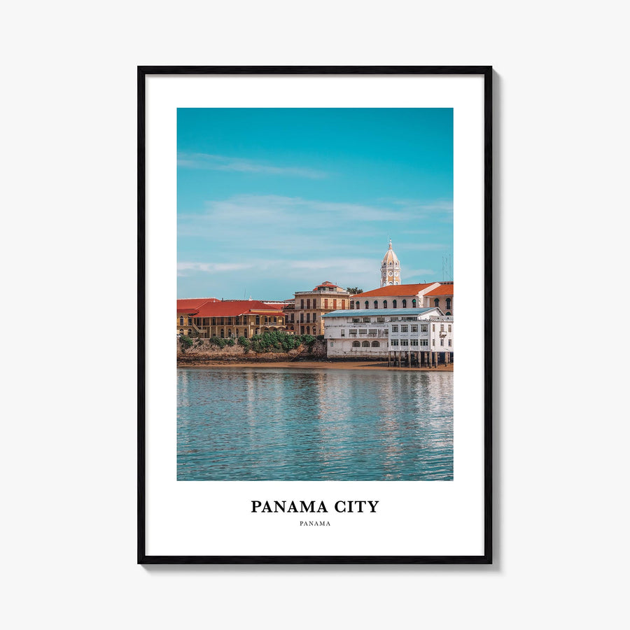 Panama City, Panama no. 2 colorful classic poster of Panama – vertical wall art, unframed print shown in interior mockup