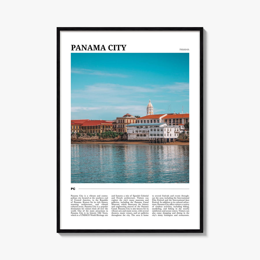 Panama City, Panama no. 2 colorful travel poster of Panama – vertical wall art, unframed print shown in interior mockup