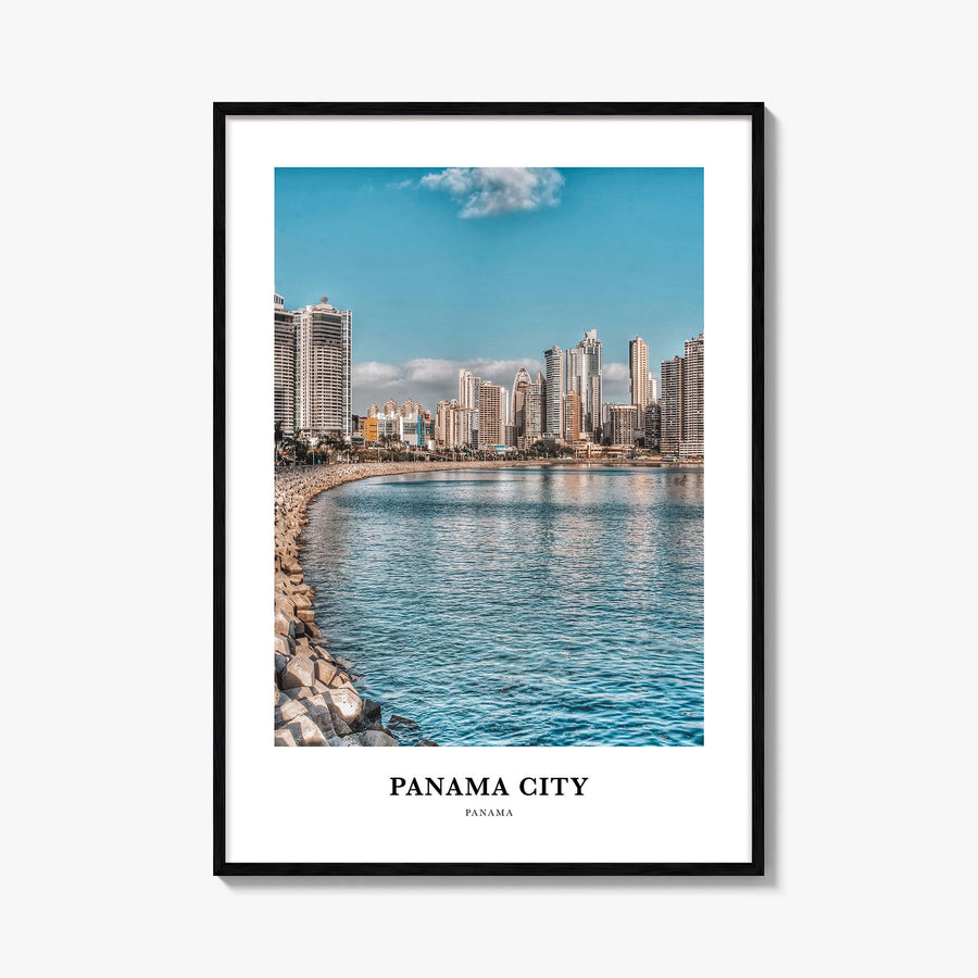 Panama City, Panama no. 3 colorful classic poster of Panama – vertical wall art, unframed print shown in interior mockup