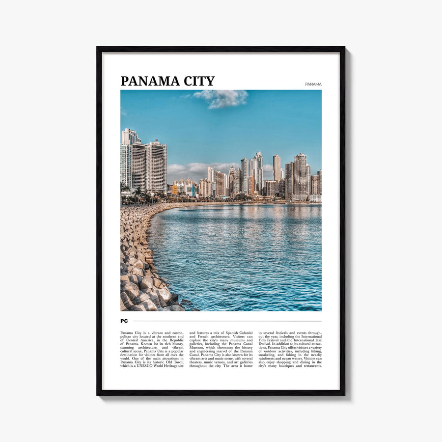 Panama City, Panama no. 3 colorful travel poster of Panama – vertical wall art, unframed print shown in interior mockup