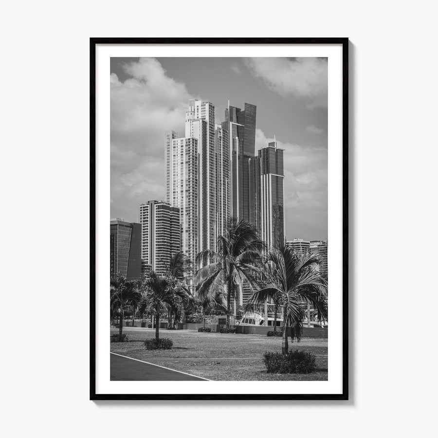 Panama City, Panama Photo Poster, framed poster mockup, white border
