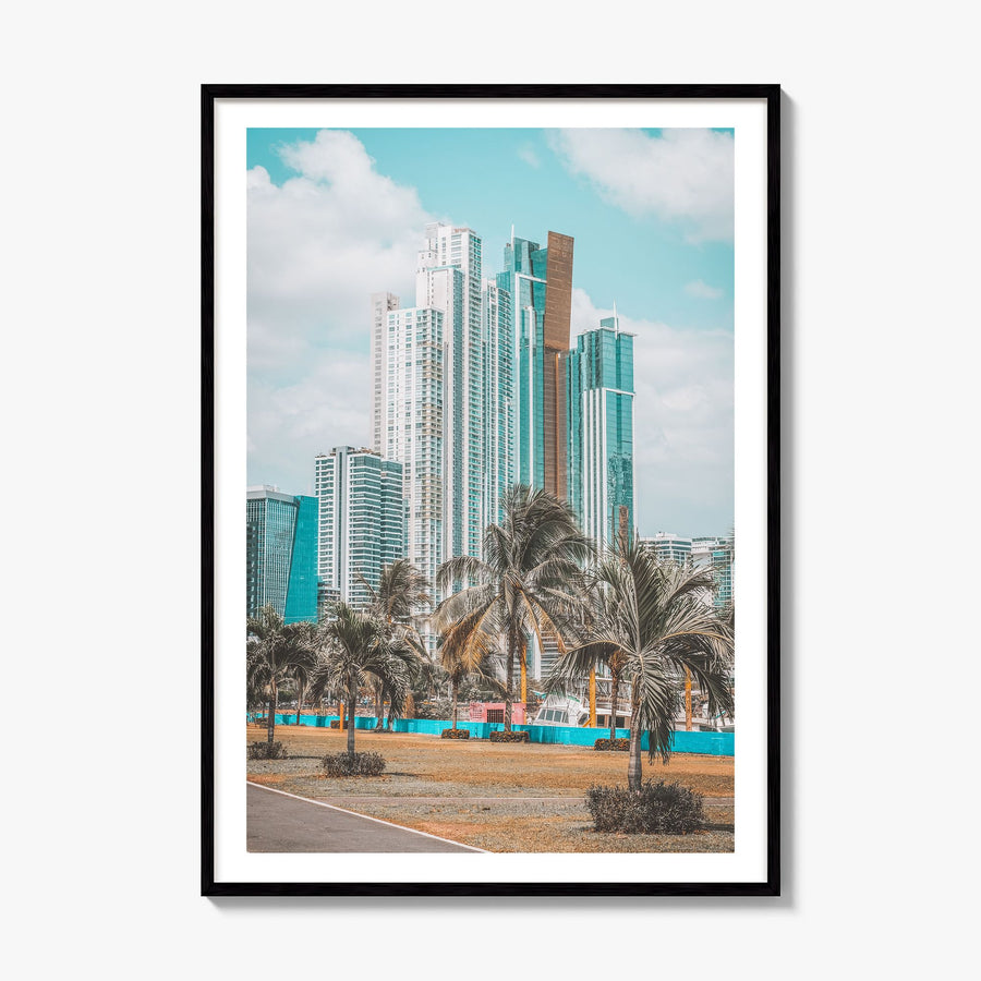 Panama City, Panama Photo Poster, framed poster mockup, white border