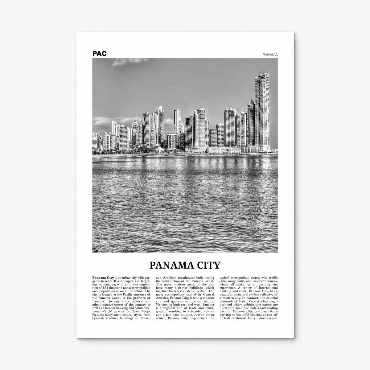 Panama City, Panama Newspaper No 1 Poster, print only (unframed)