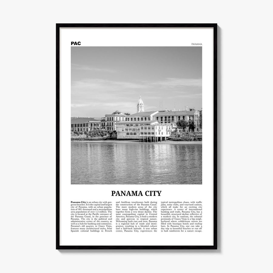 Panama City, Panama Newspaper No 2 Poster, framed poster mockup