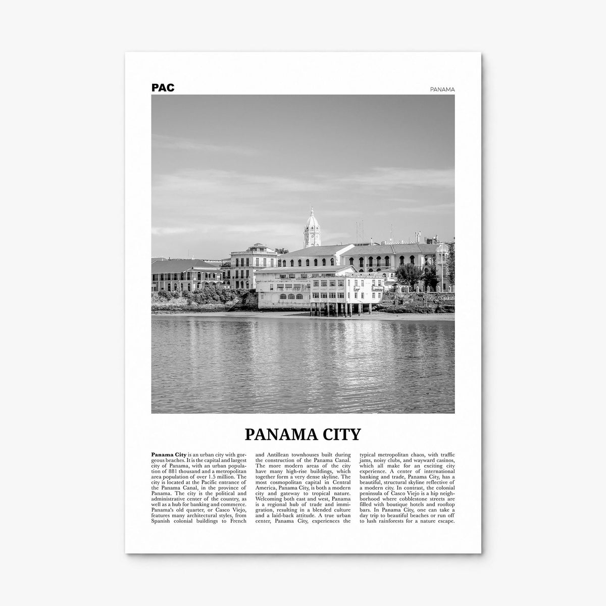 Panama City, Panama Newspaper No 2 Poster, print only (unframed)
