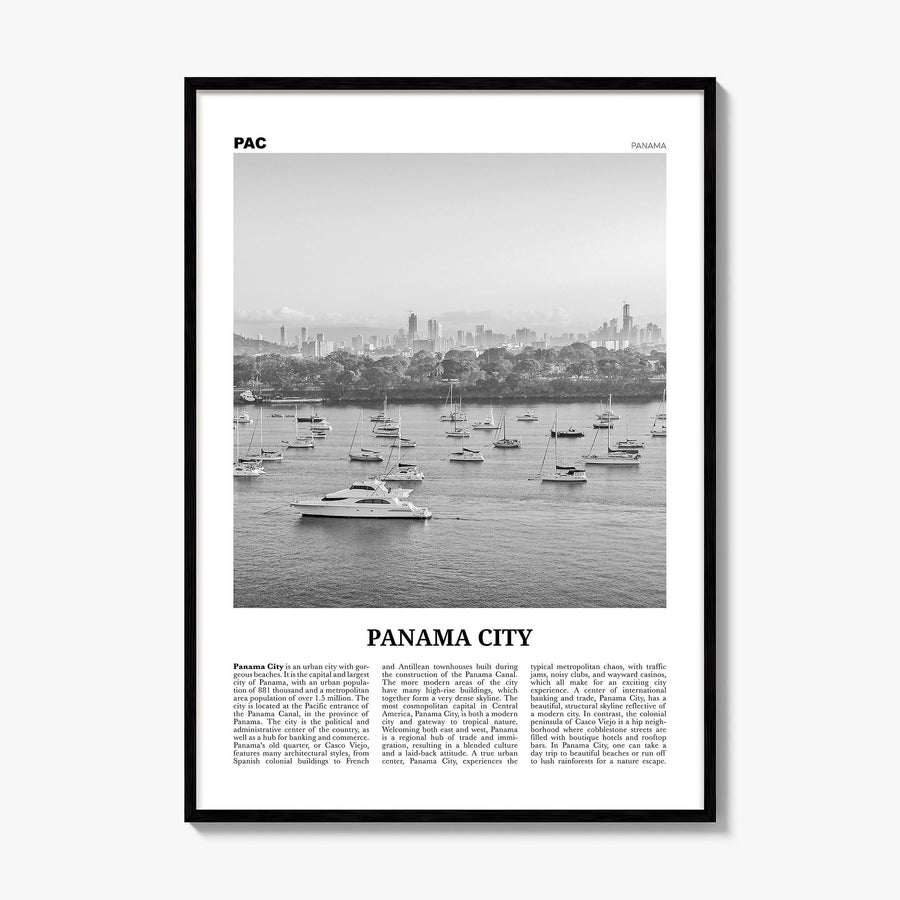 Panama City, Panama Newspaper No 3 Poster, framed poster mockup