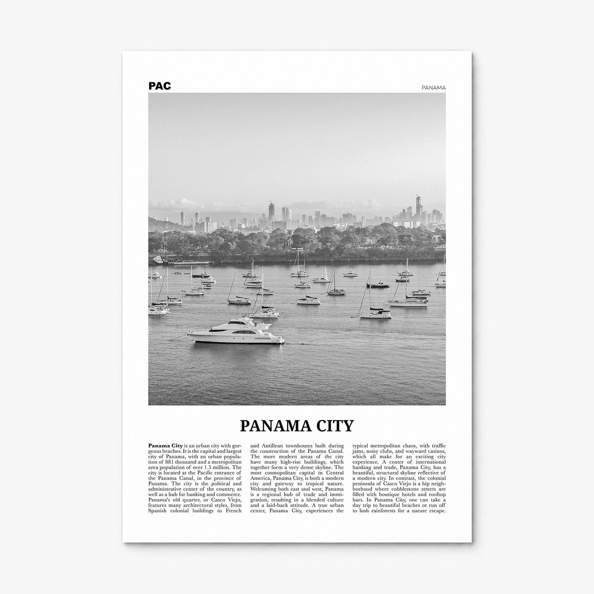 Panama City, Panama Newspaper No 3 Poster, print only (unframed)