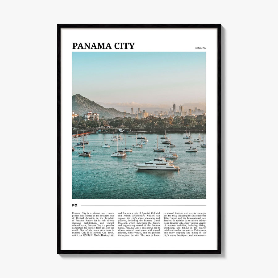 Panama City, Panama Travel No 1 Poster, framed poster mockup