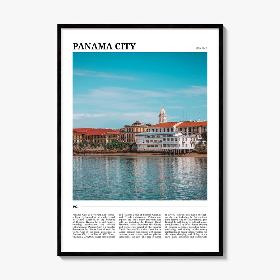 Panama City, Panama Travel No 2 Poster, framed poster mockup