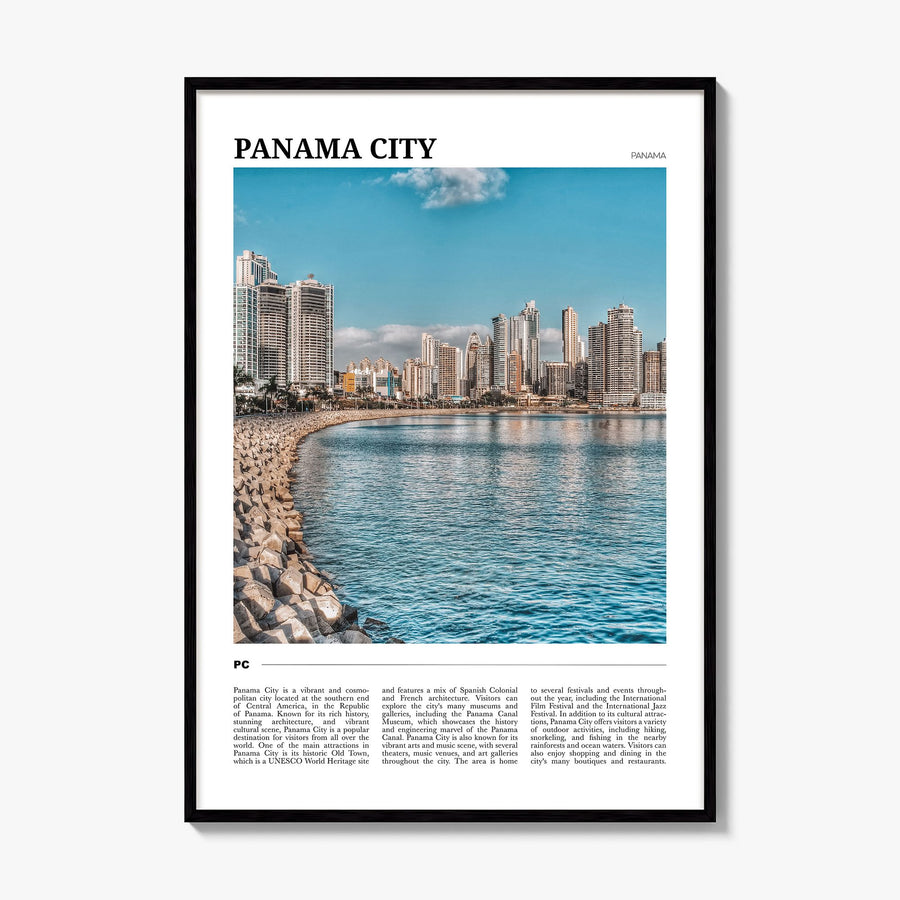 Panama City, Panama Travel No 3 Poster, framed poster mockup