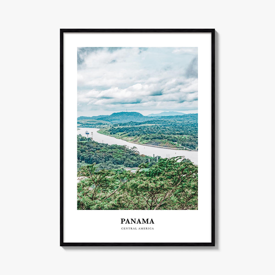 Panama colorful classic poster of Central America – vertical wall art, unframed print shown in interior mockup