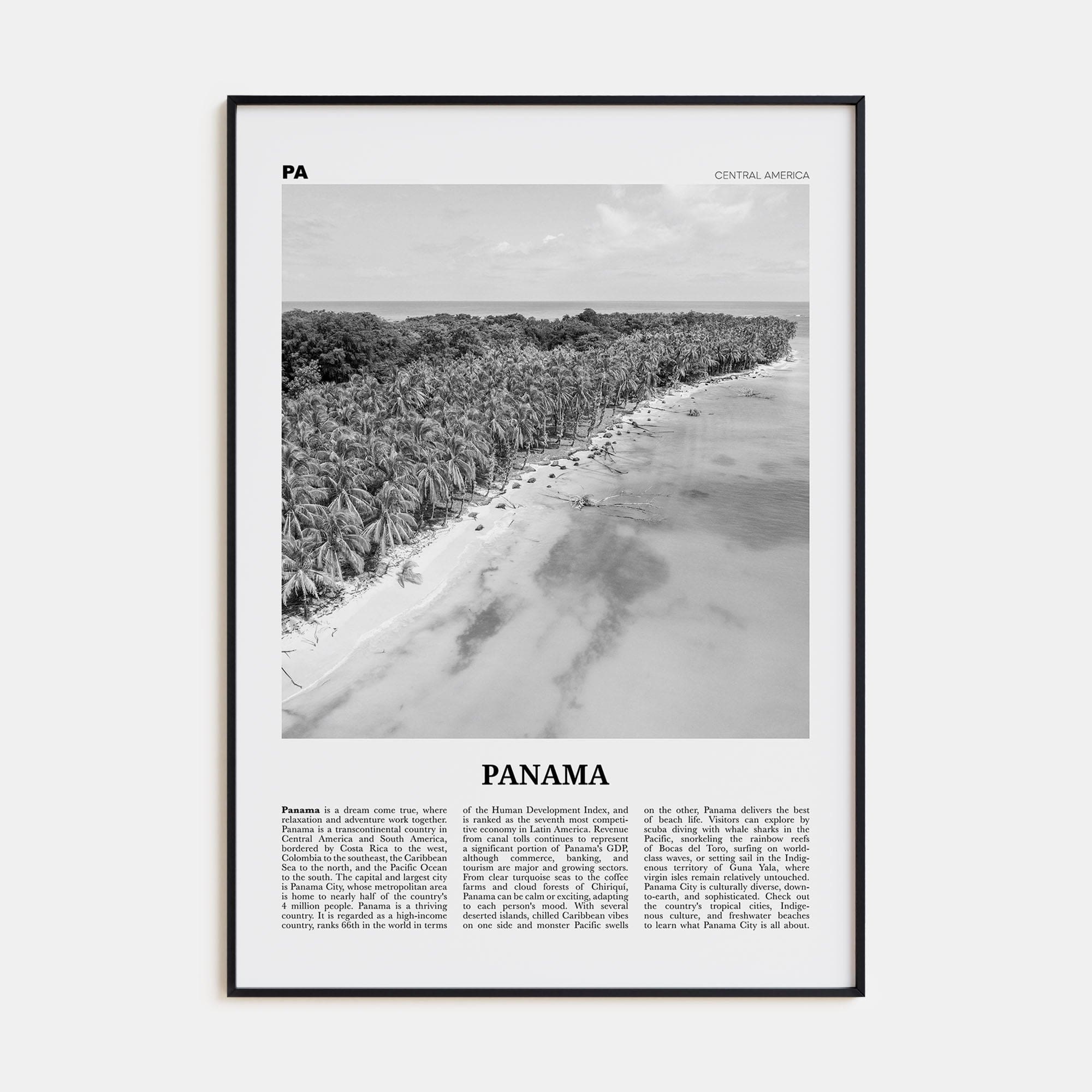 Panama No 3 Poster None / 8x12 in Nbourhood Travel B&W Poster