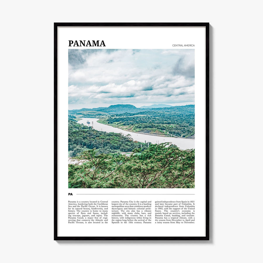 Panama Travel Poster, framed poster mockup