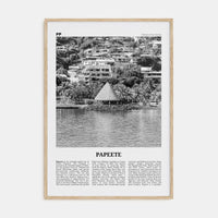 Papeete Poster Natural Wood / 8x12 in Nbourhood Travel B&W Poster