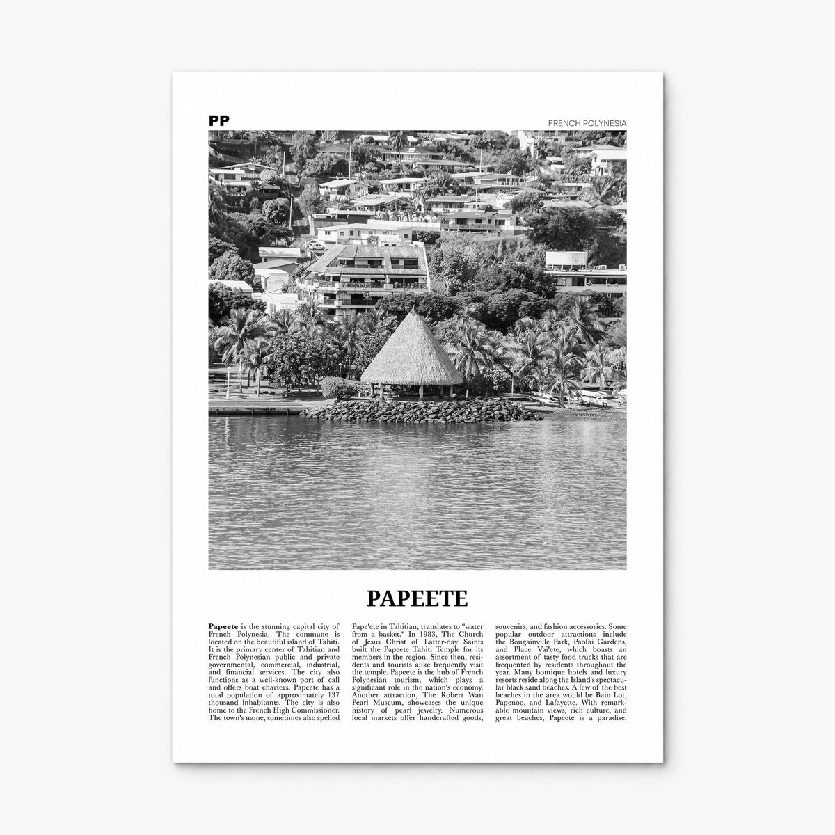 Papeete Newspaper Poster, print only (unframed)