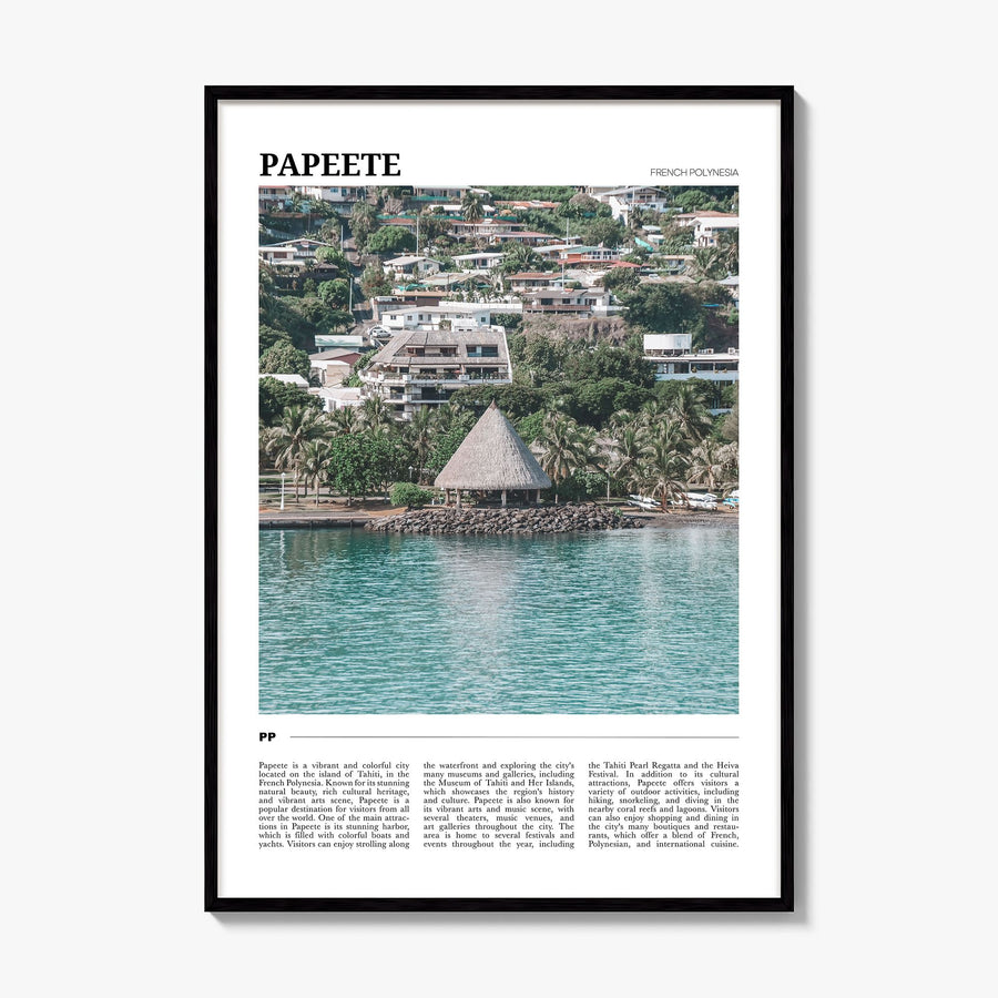 Papeete Travel Poster, framed poster mockup