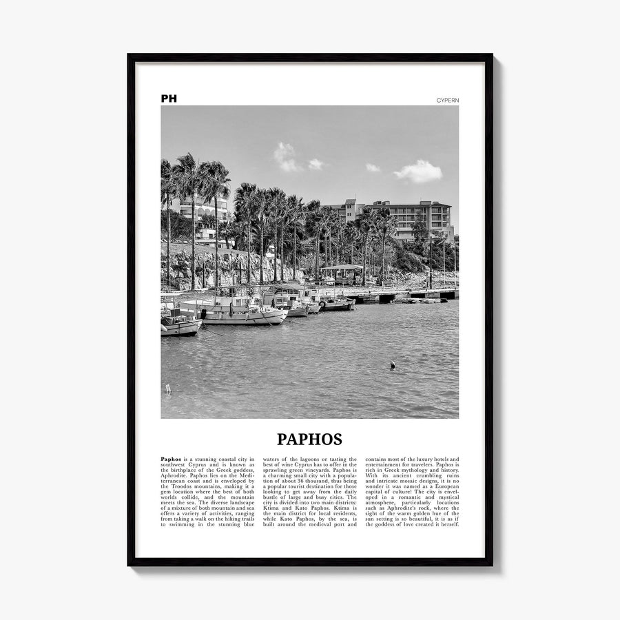 Paphos Newspaper Poster, framed poster mockup