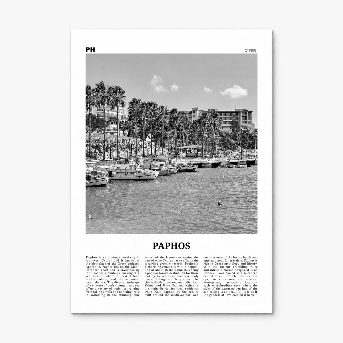 Paphos Newspaper Poster, print only (unframed)