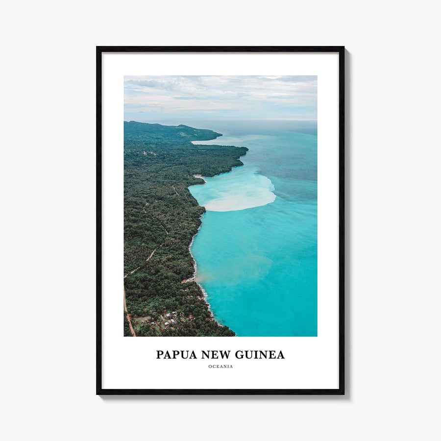 Papua New Guinea colorful classic poster of Oceania – vertical wall art, unframed print shown in interior mockup