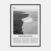 Papua New Guinea Poster Black Wood / 8x12 in Nbourhood Travel B&W Poster