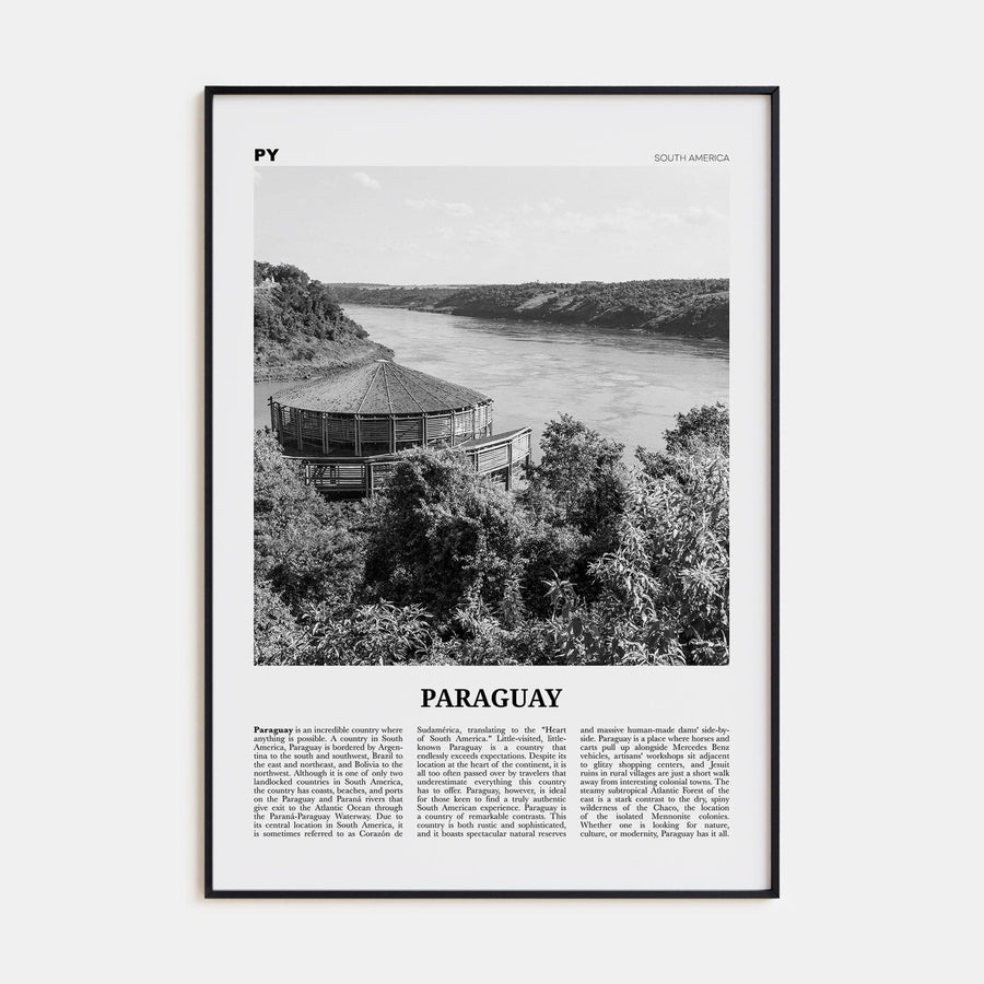 Paraguay No 1 Poster None / 8x12 in Nbourhood Travel B&W Poster