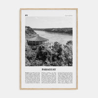 Paraguay No 1 Poster Natural Wood / 8x12 in Nbourhood Travel B&W Poster