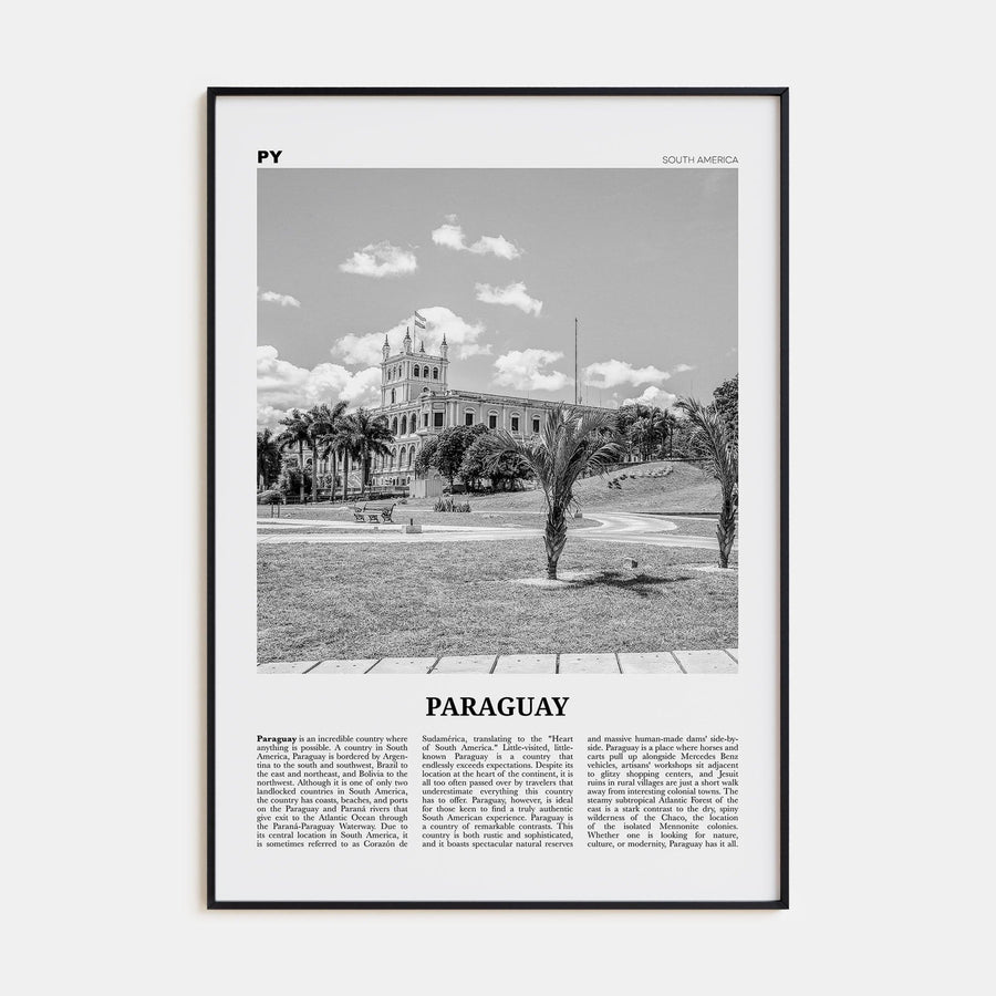 Paraguay No 2 Poster None / 8x12 in Nbourhood Travel B&W Poster