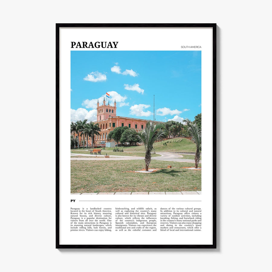 Paraguay Travel Poster, framed poster mockup