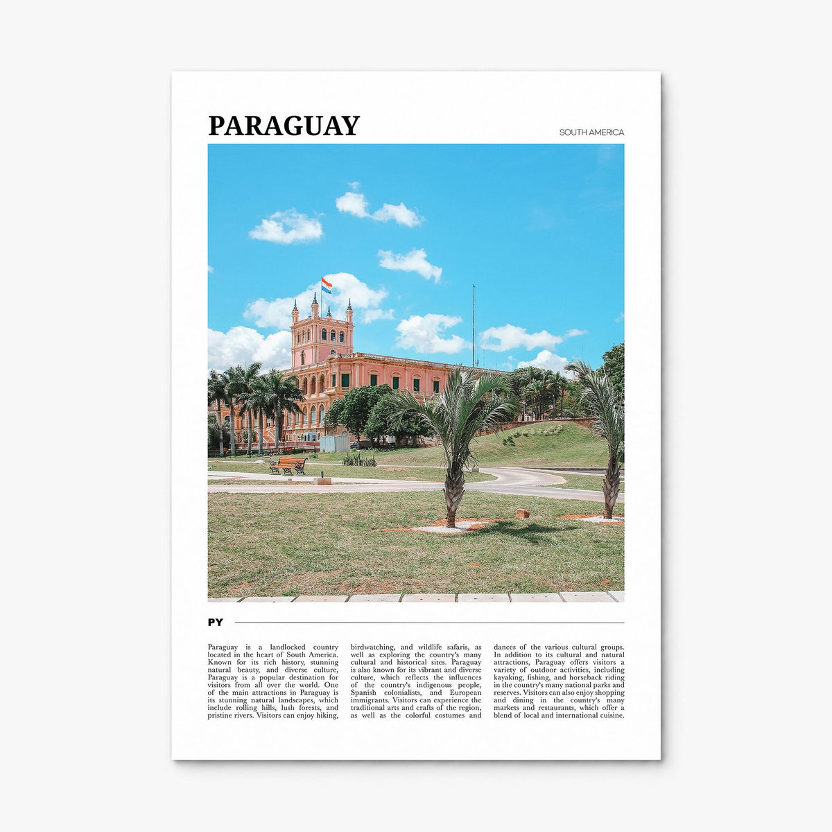 Paraguay Travel Poster, print only (unframed)