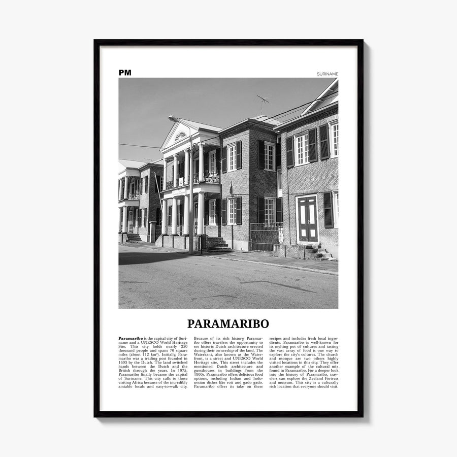 Paramaribo Newspaper Poster, framed poster mockup