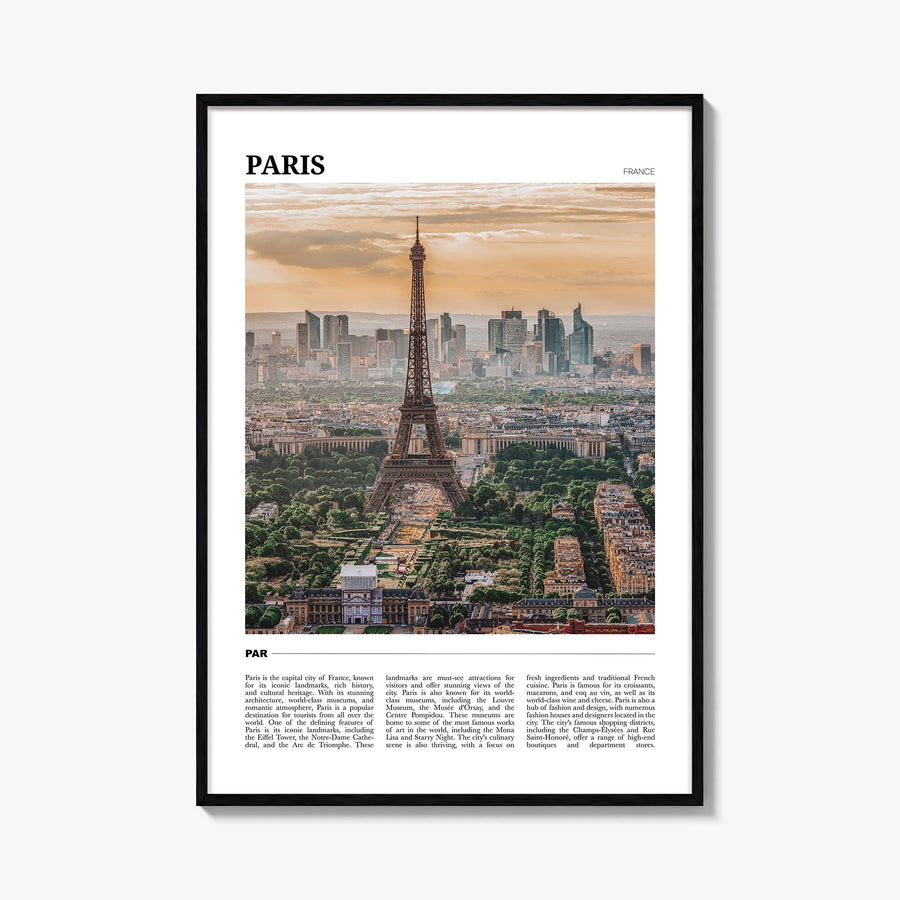 Paris colorful travel poster of France – vertical wall art, unframed print shown in interior mockup