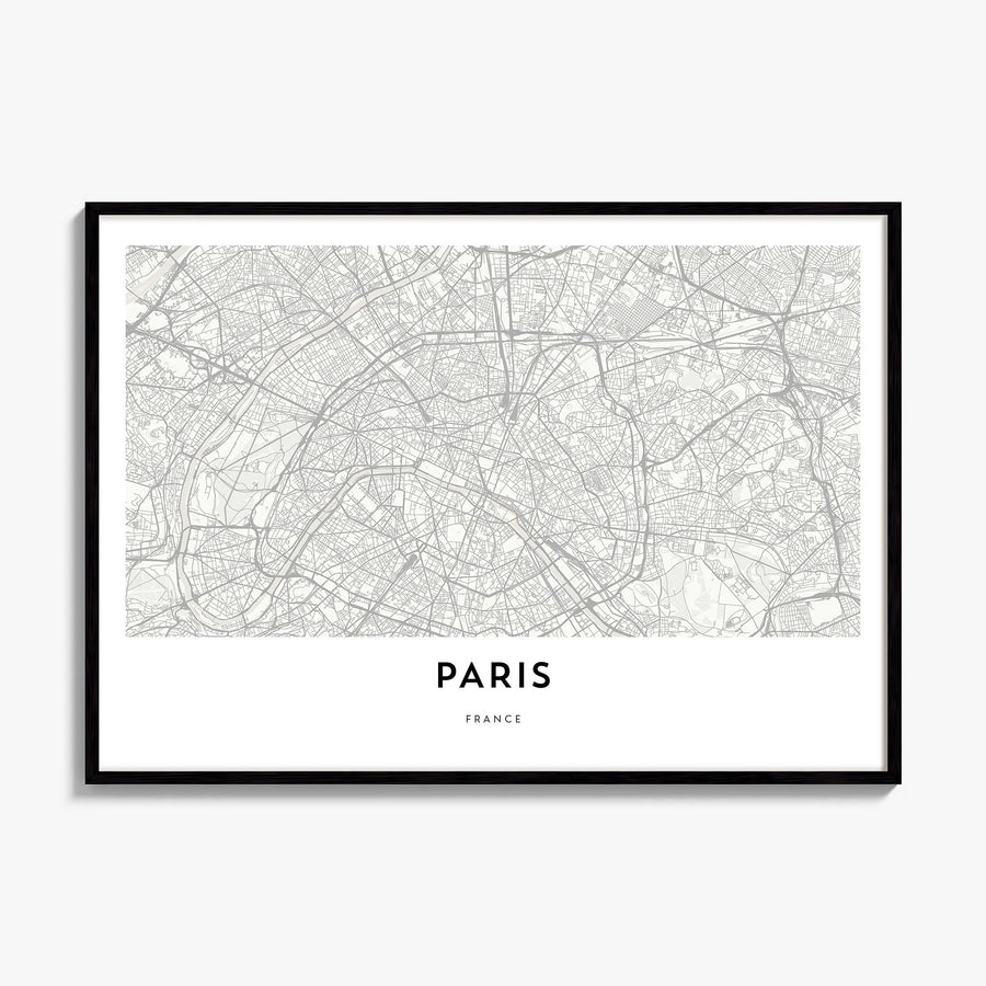 Paris Map Poster, framed poster mockup