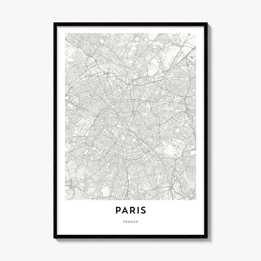 Paris Map Poster, framed poster mockup