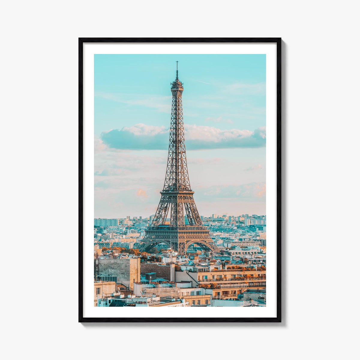 Paris no. 1 colorful photo poster of France – vertical wall art, unframed print shown in interior mockup