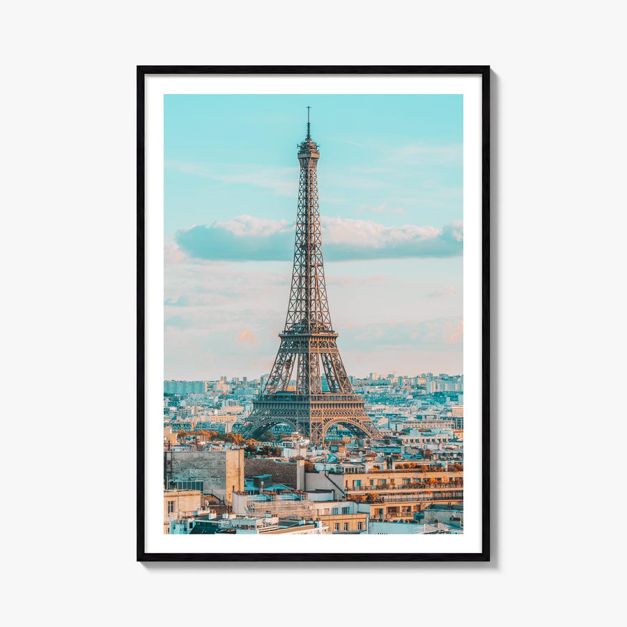 Paris no. 1 colorful photo poster of France – vertical wall art, unframed print shown in interior mockup