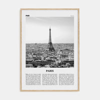 Paris No 1 Poster Natural Wood / 8x12 in Nbourhood Travel B&W Poster