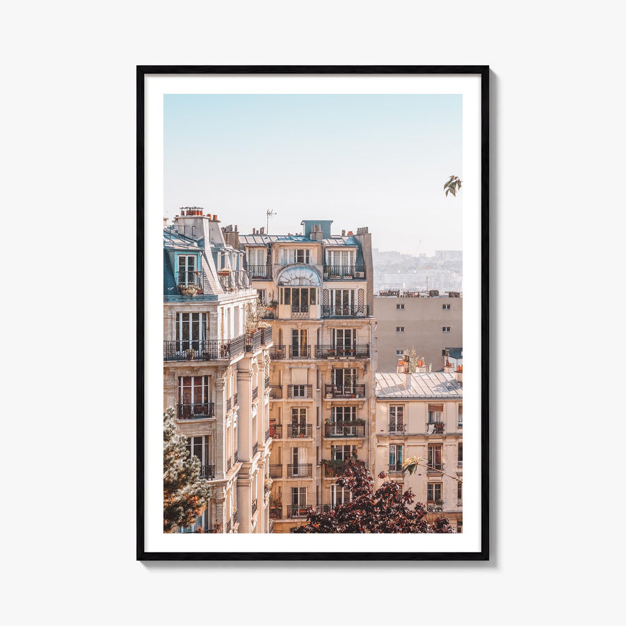 Paris no. 2 colorful photo poster of France – vertical wall art, unframed print shown in interior mockup
