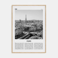 Paris No 2 Poster Natural Wood / 8x12 in Nbourhood Travel B&W Poster