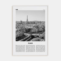 Paris No 2 Poster White Wood / 8x12 in Nbourhood Travel B&W Poster