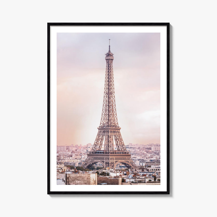 Paris no. 3 colorful photo poster of France – vertical wall art, unframed print shown in interior mockup