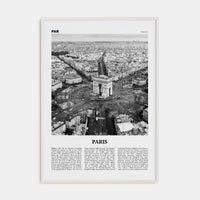 Paris No 3 Poster White Wood / 8x12 in Nbourhood Travel B&W Poster