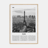 Paris No 4 Poster Natural Wood / 8x12 in Nbourhood Travel B&W Poster