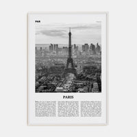 Paris No 4 Poster White Wood / 8x12 in Nbourhood Travel B&W Poster