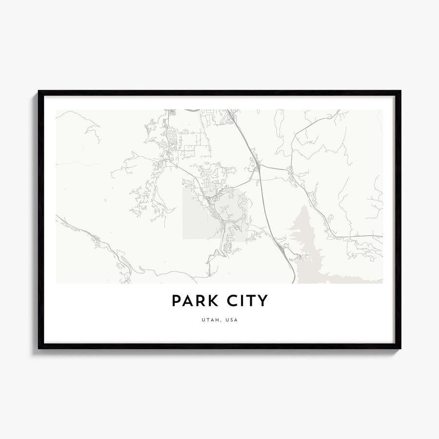 Park City Map Poster, framed poster mockup
