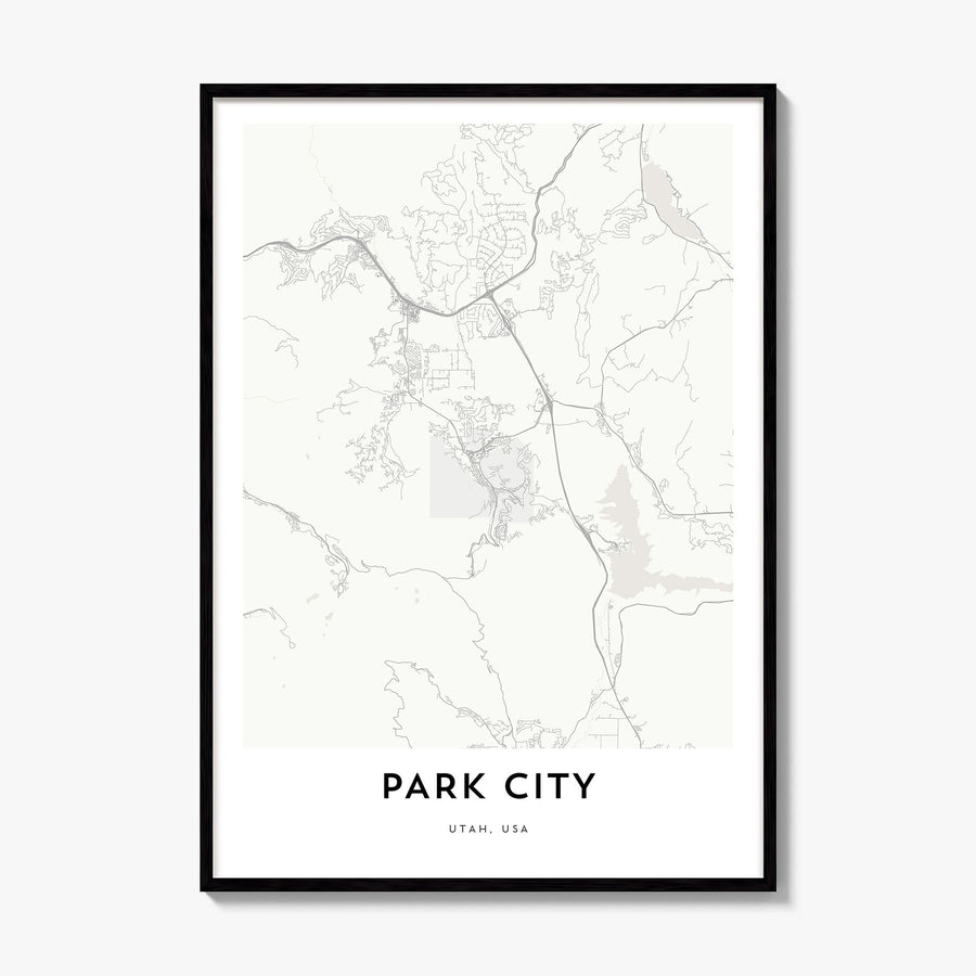 Park City Map Poster, framed poster mockup