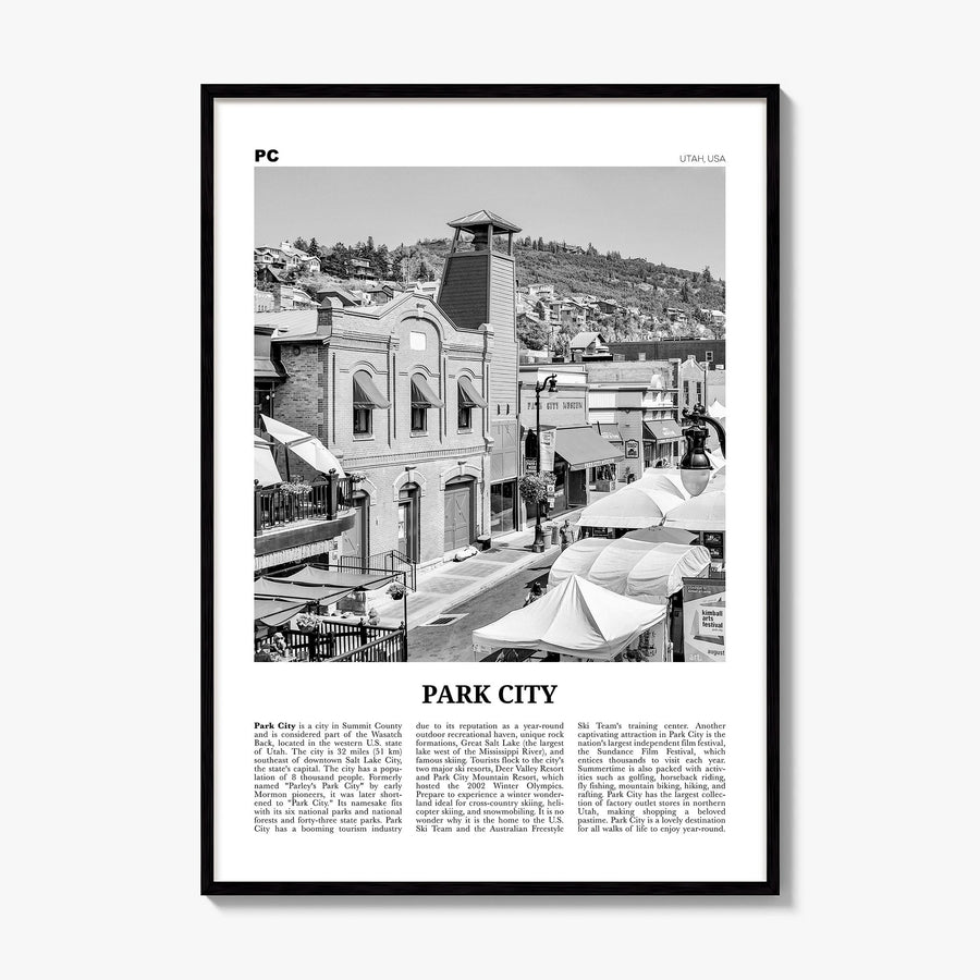 Park City Newspaper Poster, framed poster mockup